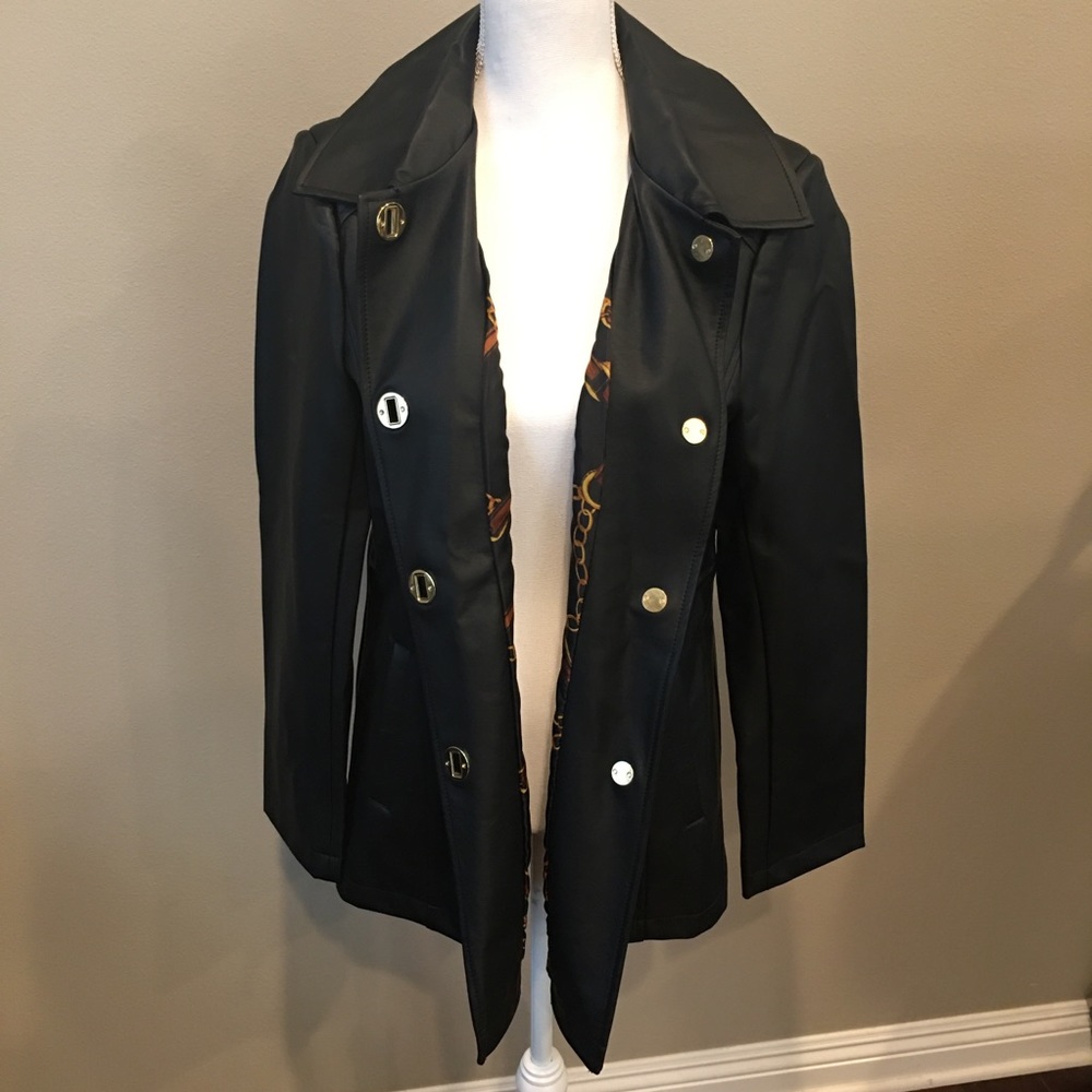 Dennis Basso faux leather jacket